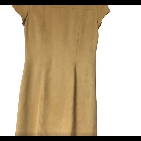 Ann Taylor LOFT Petites Suede Tan Dress 4P - Super Cute! - Picture 4 of 4